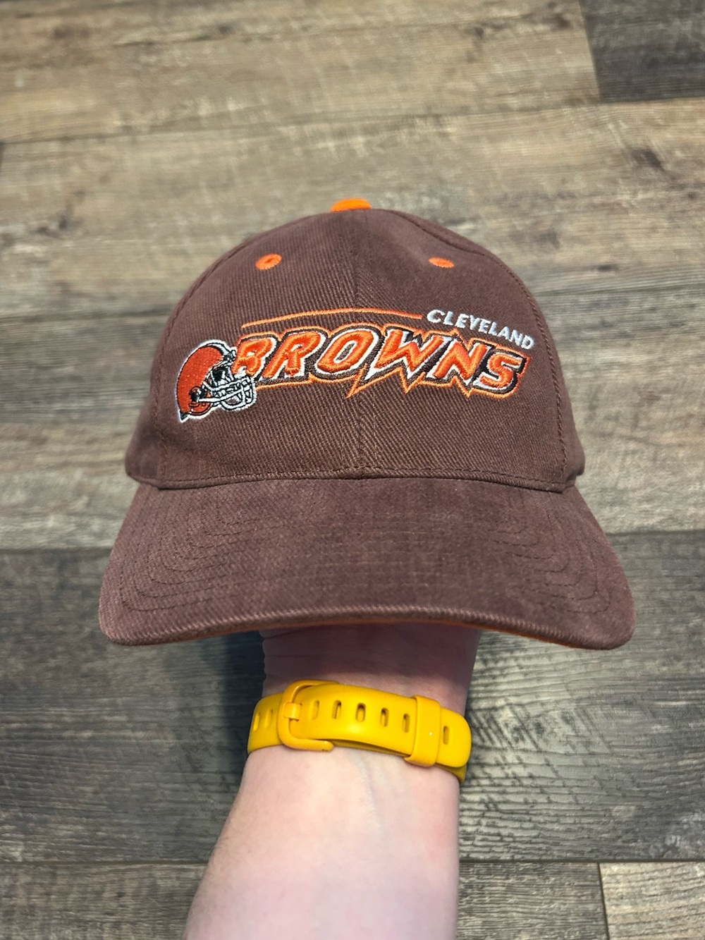 90’s Vintage Cleveland Browns Hat Cap Strap Back Brown NFL Football Logo